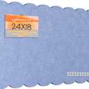 Scalloped Bulletin Board 36x24 inches, Decorative Felt Pin Board for Wall | Cute Cork Board Alternative with Push Pins, Foldable Display Vision Board for Photos, Notes & Reminders, 3624 inches