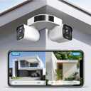 Dual Lens Outdoor Cameras 2.5K/5MP House Cameras Wired Plug-in | Wireless WiFi Camera with Audio and Video,PTZ,Auto Tracking,7/24 Recording,Color Night Vision,Cloud & SD Card Storage.
