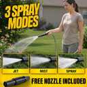 Bionic Steel 25 Ft Metal Garden Hose with Nozzle, 25Ft x 5/8 In. Premium 304 Stainless Steel Metal Water Hose, Flexible Non Kinking, Lightweight, Heavy Duty, for Yard, Outdoor