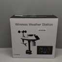 Wireless Weather Station with Outdoor Sensor, 10-in-1 Wind Speed and Rain Gauge, Temperature Humidity Monitor, Barometer Weather Forecast, Calendar and Alarm Clock, LCD Display for Home, Solar Power