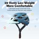 Kids Bike Helmet, 2 Size Adjustable for Youth Toddler Boys & Girls 3-5-8-10-12-14 Years, Child Helmets with Visor for Skating Cycling Scooter (Blue-White Gradient, M: 54-58 cm / 21.3"-22.8")