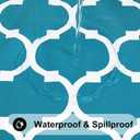 Smiry Square Table Cloth, Waterproof Vinyl Tablecloth with Flannel Backing for Square Tables, Wipeable Spillproof Plastic Tablecloths for Dining, Camping, Indoor and Outdoor (54"x54", Teal)