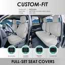FH Group Custom Fit Car Seat Covers Specifically Made for 2022-2026 Nissan Frontier, Full Set Solid Gray Ultraflex Neoprene Waterproof Automotive Seat Covers for Pickup Truck, Nissan Accessories
