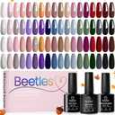 Beetles Winter Gel Nail Polish Set 36 Colors Nail Gel Polish Kit Burgundy Red Blue Green Brown Gold Glitter Pink with Base Top Coat UV LED Needed Manicure Gifts for Women Neutral Elegance
