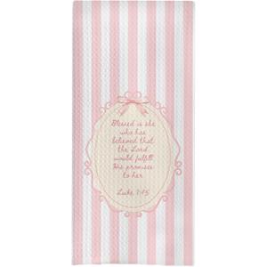 Pink Christian Kitchen Towels, Bible Verse Decor Hand Towels for Bathroom, Religious Gifts for Women, Dish Tea Towels, 16x24 Inch