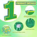 15.7" Yellow Green Number 1 Pinata, 1st Birthday Party Decorations with Stick Blindfold Confetti for Boys Girls Yellow Green Theme Birthday Baby Shower