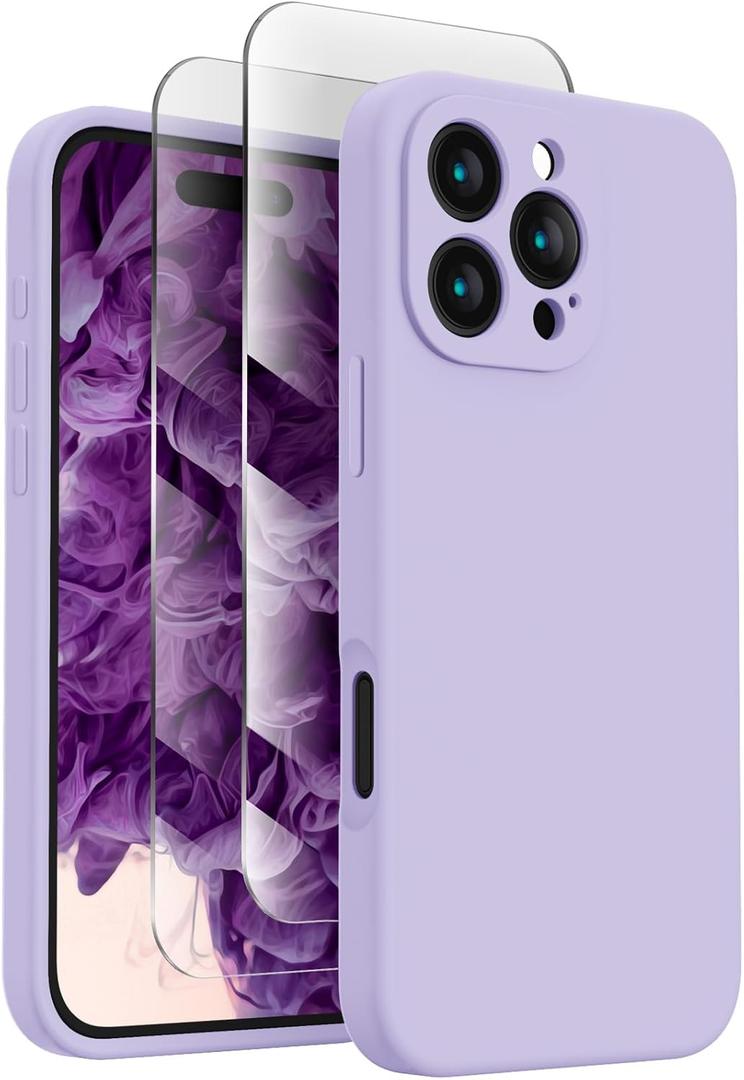 FireNova Designed for iPhone 16 Pro Case, Silicone Upgraded [Camera Protection] Phone Case, Soft Anti-Scratch Microfiber Lining Inside, 2024, Clove Purple (Purple, S)