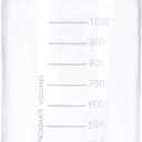 Moonetto 3 Pack 1000 mL Wide Mouth Graduated Round Reagent Media/Storage Lab Glass Bottle With GL80 Blue Polypropylene Screw Cap