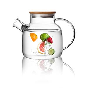 CnGlass Glass Teapot Stovetop Safe,40.6oz Clear Tea pot with Removable Filter Spout,Loose Leaf and Blooming Tea Maker