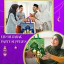 Yoojahow 18 Pcs Eid Mubarak Gift Bags with Handles 12.6 x 9.8 x 6.7 Inch Large Reusable Ramadan Tote Bags Eid Mubarak Non-Woven Treat Goodie for Gifts Wrapping Shopping Ramadan Party Supplies