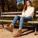 Zizor Women's Cozy Short Bootie Slippers, Winter Warm Hard Bottom House Shoes with Fuzzy Lining (9, Brown)