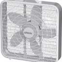 Shinic 20 Inch Box Fan, 3-Speed Cooling Fan for Air Circulation, Easy Carry Handle and Safety Grills, Indoor Use Home Garage and Workshop, White (1)