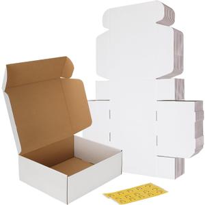 RLAVBL 12x10x4 Shipping Boxes Set of 15, White Corrugated Cardboard Mailer Box for Packing, Mailing, Business