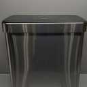 Amazon Basics Dual Compartment Recycling Can with Soft-Close Lid and Removable Liner Buckets, 60 Liters, Rectangular, Grey, Silver