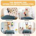 FINCOME 5'x 5' Crash Pads for Kids Sensory Gray Crash Pads with Foam Blocks Washable Cover Sensory Crash Pad for Climbing Gymnastics Sensory Pad for Sensory Tool, Schools, Sensory Therapy 60”x 60”
