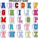 78PCS Iron-on Letter Patches A-Z Embroidered Alphabet Applique Sew-on Letter Patches with Iron-on Adhesive for Decorating Repair Hats Shirts Jeans Bags, Approx. 2.8in x W>2.8in