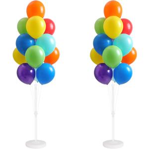 Balloon Column Kit for Floor - Set of 2, Balloon Tower Backdrop Decoration with Stand, Base and Pole for Wedding, Baby Shower, Birthday Party, or Bachelorette Parties (Multicolor)