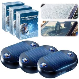 3 x Anti-Freeze Electromagnetic Car Snow Removal Device, 2026 New Portable Solar Electromagnetic Molecular Interference Freeze and Snow Remover Instrument for Ice and Snow Scraping(3PCS)