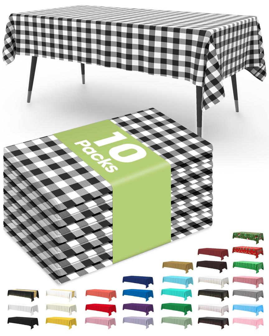 Pureegg 10 Pack Tablecloth 54"/108"