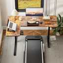 L Shaped Electric Standing Desk,51x31.5 Reversible,Rustic Brown