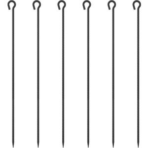Rebar Stakes 48 Inch 1/2 Inch Diameter Heavy Duty Metal Tree Spikes 6Pcs, Garden Rope Fence Stake for Creating a Rope Border Around Flower Beds, Fence, Trees, Garden Paths, Walkways, Fountains (Black)