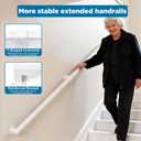 5FT White Industrial Handrail, Heavy Duty Galvanized Steel Railing Kit for Indoor and Outdoor Stairs and Steps, with Mounting Hardware