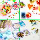 20 Sets Disposable Condiment Container with Lid, Double Compartment Plastic Container for Used for Travel Size Condiments, Snack, Dipping Sauce