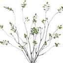 4 Pcs Artificial Greenery Stems Plants 35.4" Faux Branches for Vase Filler Fake Ficus Twig Plants for Home Office Party Wedding Shop Decoration