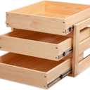 Mulush Pull Out Drawers For Cabinets, 26''W21''D19''H Soft Close Slide Out Wood Shelves Storage Organizer for Kitchen, 3-Tier, Finished, Heavy-Duty, Bottom Assembly