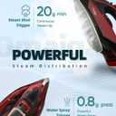 Omaiga 1500W Cordless Iron for Clothes, Wireless Steam Iron with Rapid Heating & Auto Shut Off, for Effective Wrinkle Removal