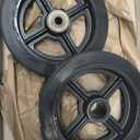 CasterHQ 8" X 2" RUBBER ON CAST IRON WHEEL - 650 LBS CAPACITY - Replacement Caster Wheel - Commercial/Industrial Application - 8 inch x 2 inch - Medium/Heavy Duty