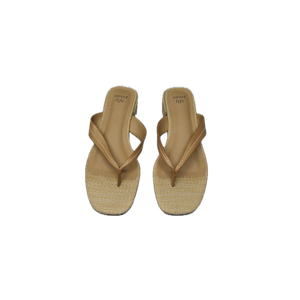 SWEET LIFE SANDAL HEEL THONG NATURAL COLOR, SIZE 8