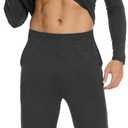 GYS Bamboo Viscose Men's Pajama Sets Long Sleeve Henley Neck Casual Sleep Set with Pockets (Black, XXL)