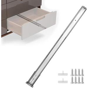 homdiy 24 Inch Heavy Duty Center Mount Drawer Slides Track (1 Pcs)
50lb Capacity Bottom Glides; 3/4 Extension Cold Rolled Steel; Smooth Sliding; Easy Furniture Replacement; Quiet Motion