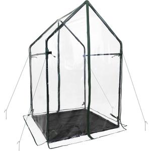 Gardzen Mini Greenhouse with Waterproof Bottom, Portable Green House with Strong Metal Frame, Small Green House for Outside and Inside Use,36.2"(L) x36.2(W) x59.5(H)