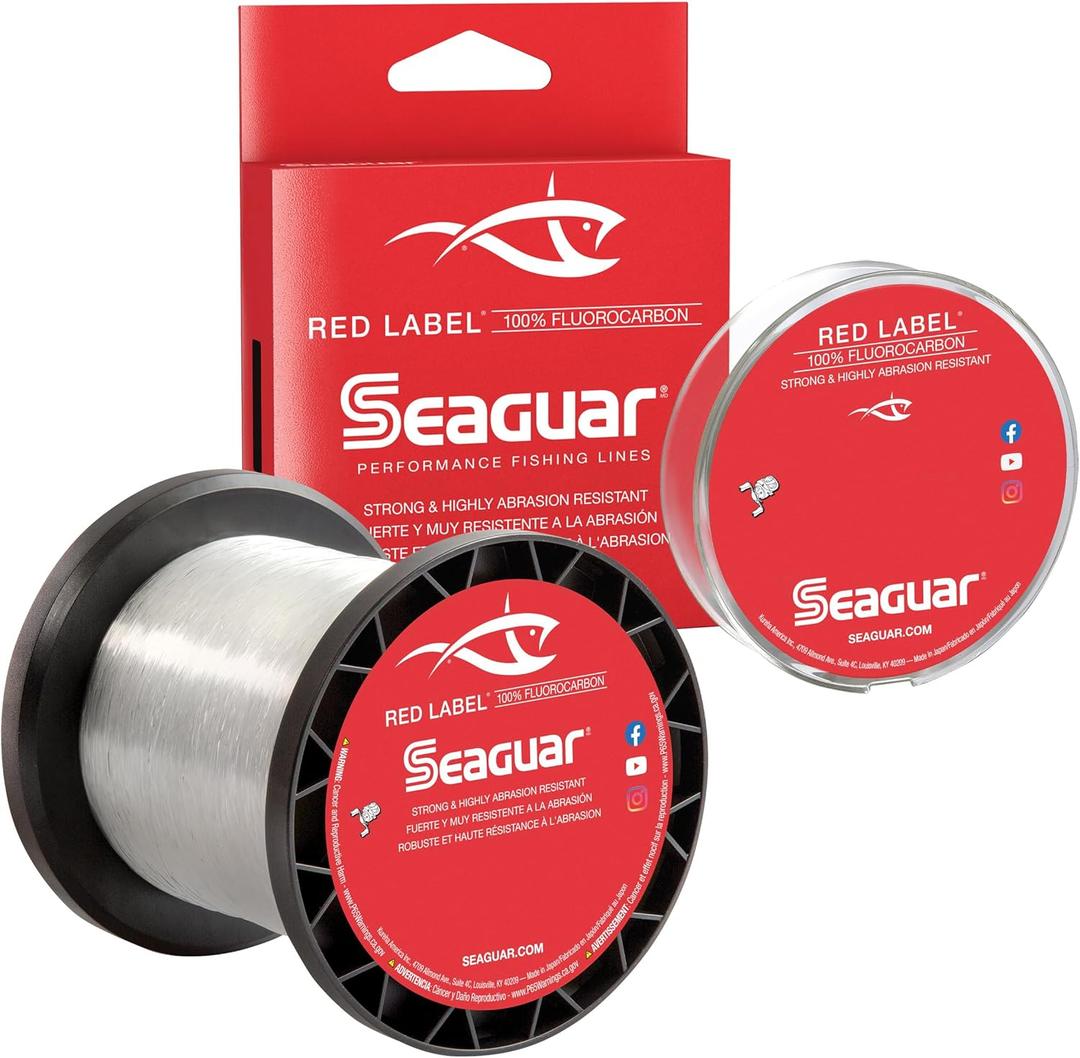Seaguar Red Label Fishing Line for Power Baits & Heavy-Duty Applications, Freshwater, 100% Fluorocarbon, Clear, Multiple Sizes (17lbs/200yds)