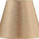 Aspen Creative 32096, Hardback Empire Transitional Spider Shade, Gold Brown Burlap Textured Fabric, 9" Top x 16" Bottom x 13" Slant