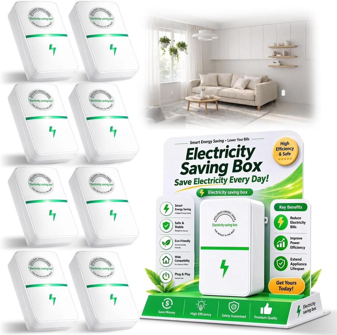 8PCS Power Plug Pro Energy Saver 2026 Updated New Stop Watt Energy Saving Device Intelligent Electricity Electric Saving Box Smart Plug in Power Box Power Factor Saver Household Power Plug-in