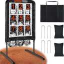 Pitching Net, 9 Hole Baseball & Softball Pitching Net with Strike Zone, Adjustable Pitching Target with 9 Pocket Design, Portable Pitching Practice Equipment