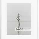 16x20 Metal Picture Frame with 11x14 Mat, Brushed Aluminum Finish, Tempered Glass Front, and Attached Hanging Hardware - Versatile Wall Display Frames for Vertical or Horizontal Orientation(Silver,