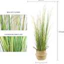 AfanD 4ft(47in) Tall Artificial Grass Plant with White Reed Flowers in Pot, Faux Indoor Home Decorative Plants for House