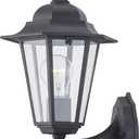 WISBEAM Outdoor Wall Lantern, Black Wall Sconce for House Porch Lighting Fixture, E26 Base 60W Max, Metal Housing Plus Glass, Wet Location Rated, ETL Qualified, Bulbs not Included