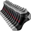 PAPLUS Ankle Compression Sock for Men and Women 5 Pairs, Low Cut Compression Running Sock with Ankle Support, S/M