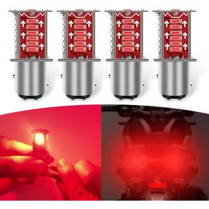 UGSHY 4 PCS Car 1157 LED Brake Light Bulb, Double Contact BAY15D Running Water + Flashing Two Lighting Modes Bulb, 4014-30SMD Plug and Play Light Bulb Replacement, Universal for Cars Trucks (Red)