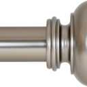 Ivilon Drapery Window Curtain Rod - Knob Design, 1 Inch Rod, 48 to 86 Inch. Satin Nickel