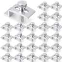 Blulu 24 Pcs T 8726 1/4 Inch Aluminum Storm Door Panel Clip Storm Window Screen Clips Screen Door Hardware(Aluminum)