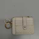 KNGITRYI Wallet Keychain Wristlet for Women, Slim RFID Credit Card Holder Purse Tassel Keychain Bangle Key Ring for Men Women (Beige)