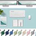 Large Leather Desk Pad Protector, 47.2'' x 23.6'', Office/Home/Decor - Light Blue