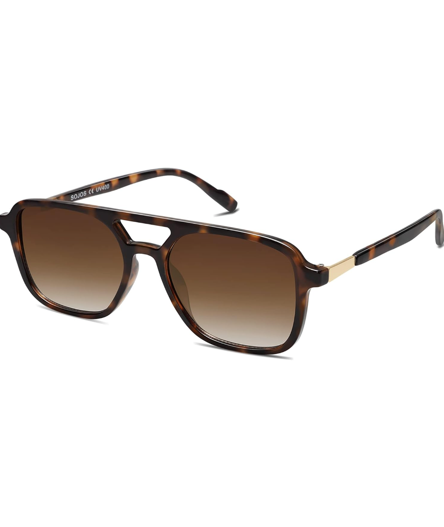 SOJOS Retro Aviator Sunglasses for Women Men,Trendy Rectangle Womens Mens Shades Sun Glasses SJ2202