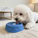Dog Lick Bowl with Ball,Lick Ball Bowl for Dogs,Dog Licking Bowl with Rolling Ball,Slow Feeder Ball Bowl to Slow Pet Eating,Rolling Ball Dog Bowl Give Pet More Time to Enjoy Eating. (Blue)